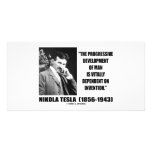 Nikola Tesla Progressive Development Of Man Quote Customized Photo Card