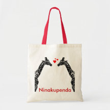 Ninakupenda "I love you" giraffe bag