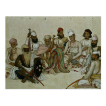 Nine courtiers and servants of the Raja Postcard
