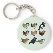 Nine cute Birdorable birds from Europe Keychains