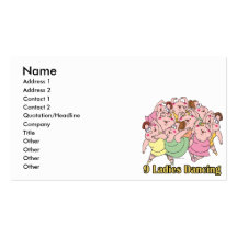 nine ladies dancing ninth 9th day of christmas business cards