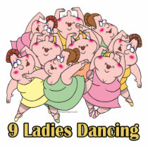 nine ladies dancing ninth 9th day of christmas acrylic cut out