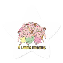 nine ladies dancing ninth 9th day of christmas sticker