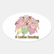 nine ladies dancing ninth 9th day of christmas sticker