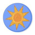 Nine Ray Yellow Spiral Sun Symbol magnets