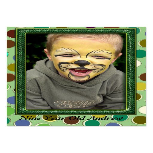 Nine Year Old  Boys Photo Cards Business Card Template