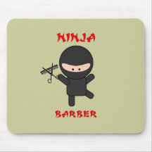 Ninja Barber with Scissors Mousepads