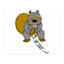 Ninja Beaver Postcards