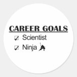 Ninja Career Goals - Scientist Round Stickers