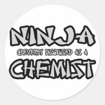 Ninja...Chemist Round Stickers
