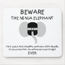 Ninja Elephant! mousepads