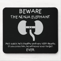 Ninja Elephant! mousepads