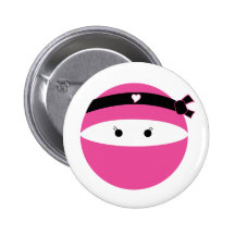 Ninja Girl Pinback Buttons