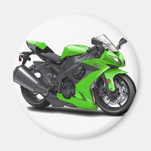 Ninja Green Bike Magnets