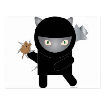 ninja kitty postcard