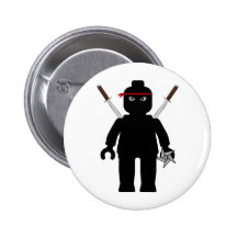 Ninja Minifig by Customise My Minifig Pinback Button