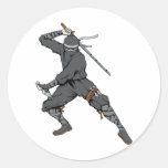 Ninja ~ Ninjas 2 Martial Arts Warrior Fantasy Art Round Sticker