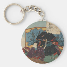 Ninja Painting circa 1853 Japan Keychains