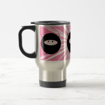 Ninja Pig on Pink Travel Mug