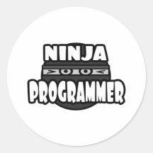 Ninja Programmer Round Sticker