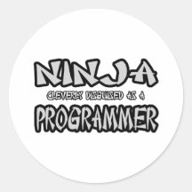 Ninja...Programmer Round Stickers