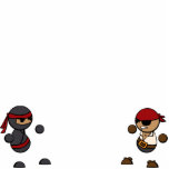 Ninja vs Pirate photo sculptures
