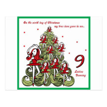 Ninth Day of Christmas Post Card