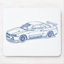 Nis Skyline GTR R34 2000 sketch Mouse Mat
