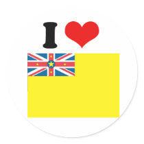Niue Island Flag Round Stickers