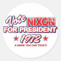 Nixon 1972 Election Round Sticker