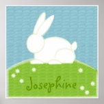 no.1 painted BUNNY personalised baby NURSERY print