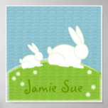 no.2 painted BUNNY personalised baby NURSERY print