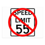 No 55 mph Speed Limit Sign Postcards