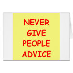 no advice! card
