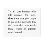 No animals harmed at supermarket meat counter? postcard
