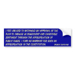 No Appropriation for Charity in Constitution bumper stickers