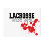 No Blood No Foul Lacrosse Post Cards postcards