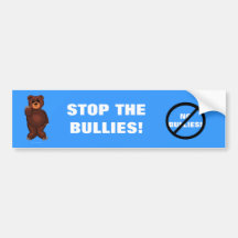 No Bullies Bear Bumper Sticker