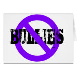 No Bullies purple Greeting Cards