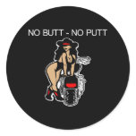 No Butt No Putt Cowgirl Hd Black stickers
