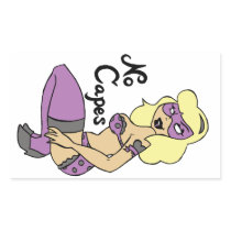 No Capes Superheroine Pin-Up Sticker