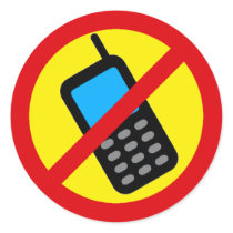 No Cell Phone Use Design Round Stickers