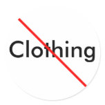No Clothing Sticker