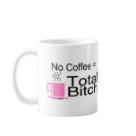 No Coffee Equals Total Bitch mugs