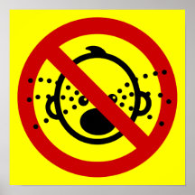 NO Cry Babies ⚠ Thai Airport Sign ⚠ Poster