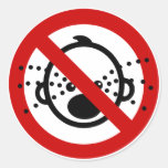 NO Cry Babies ⚠ Thai Airport Sign ⚠ Round Sticker