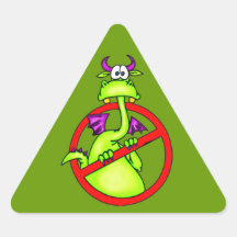 No Dragons Allowed Symbol Triangle Stickers