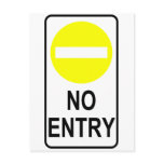 No Entry Road Sign Traffic Cartoon Graphic Design postcards