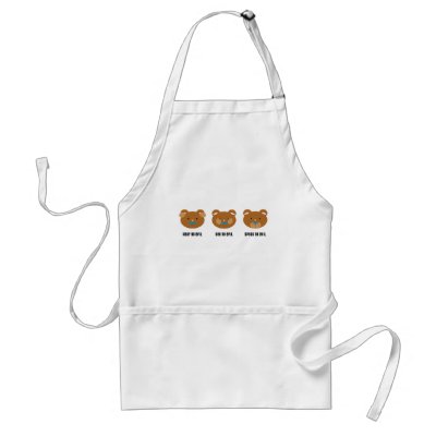 No Evil 3 Bears Apron by Carmelbaby