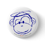 No Evil Monkey Buttons - Blue